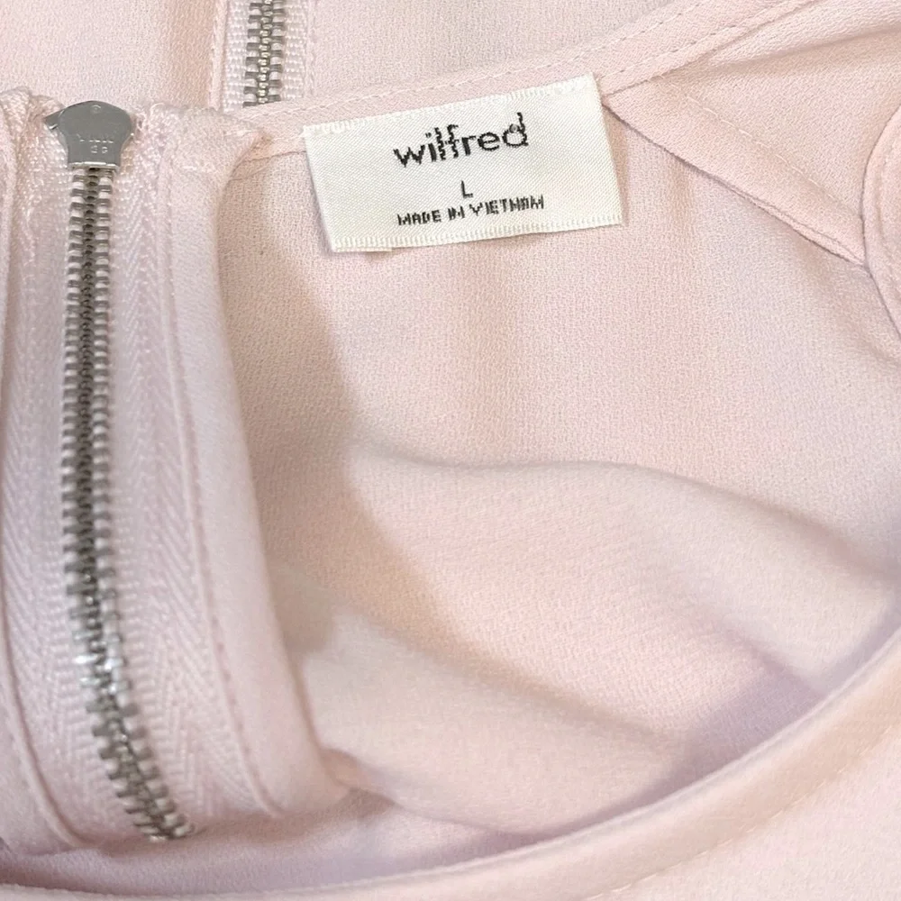 Aritzia Wilfred Sevres Sleeveless Blouse Tank Top Pink Rose Zip Back Size Large - Picture 10 of 12